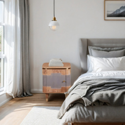 Brooklyn Wilton Single Door Acacia Wood Bedside Table - Brown - Wilko - thumbnail 7