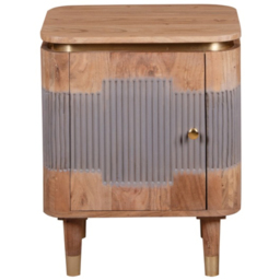 Brooklyn Wilton Single Door Acacia Wood Bedside Table - Brown - Wilko - thumbnail 4