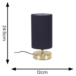 ValueLights Francis Navy Shade Gold Touch Table Lamp and Bulb - Size: 24.5 x 12 x 12cm - Blue - Wilko - thumbnail 6