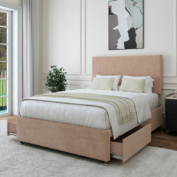 Bedmaster Small Double Mink Naples Linen 2 Drawer Divan Base with Valencia Headboard - Brown - Wilko - thumbnail 4