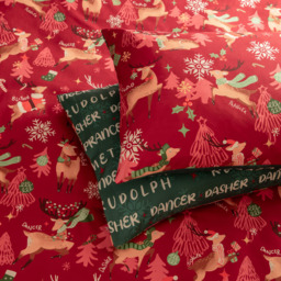 Duvet Day King Size Sleigh Team Soft Touch Reversible Duvet Set - Red - Wilko - thumbnail 4