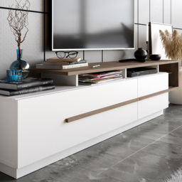 Decorotika Pia Walnut and White TV Unit - Size: 46.4 x 180 x 18.26cm - Multi - Wilko - thumbnail 4