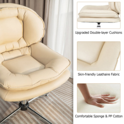 Costway Beige Padded Office Chair - Size: 60 x 59 x 41cm - Cream - Wilko - thumbnail 6