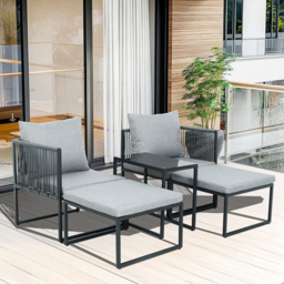 5 Piece Layla Metal Sofa Set - Grey - Size: 2 Seater - Wilko - thumbnail 5