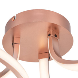 Cosylyte Moss 3 Light Copper Curved LED Ceiling Light - Size: 25 x 46 x 50.5cm - Gold - Wilko - thumbnail 5