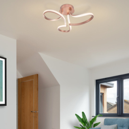 Cosylyte Moss 3 Light Copper Curved LED Ceiling Light - Size: 25 x 46 x 50.5cm - Gold - Wilko - thumbnail 6