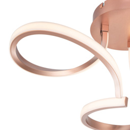 Cosylyte Moss 3 Light Copper Curved LED Ceiling Light - Size: 25 x 46 x 50.5cm - Gold - Wilko - thumbnail 4