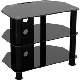 AVF Classic 2 Shelf Black Glass Corner TV Unit with Cable Management - AVF Group Ltd - Wilko - thumbnail 3