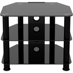 AVF Classic 2 Shelf Black Glass Corner TV Unit with Cable Management - AVF Group Ltd - Wilko - thumbnail 4