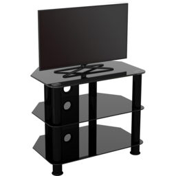 AVF Classic 2 Shelf Black Glass Corner TV Unit with Cable Management - AVF Group Ltd - Wilko - thumbnail 6