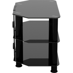 AVF Classic 2 Shelf Black Glass Corner TV Unit with Cable Management - AVF Group Ltd - Wilko - thumbnail 5