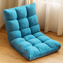 Costway Turquoise Coral Velvet Floor Gaming Chair with Adjustable Back - Size: 106 x 55 x 16cm - Blue - Wilko - thumbnail 1