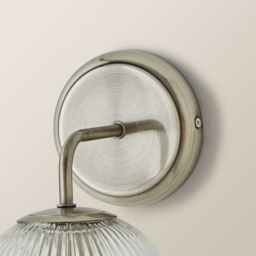 ValueLights Kempton Brushed Chrome Ribbed Globe Shade Wall Light with Bulb 2 Pack - Size: 26 x 15 x 19cm - Wilko - thumbnail 6
