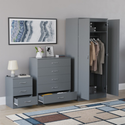 Vida Designs Riano Grey 3 Piece Bedroom Furniture Set - Wilko - thumbnail 6