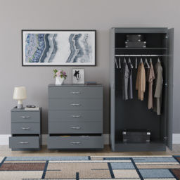 Vida Designs Riano Grey 3 Piece Bedroom Furniture Set - Wilko - thumbnail 4