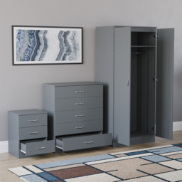 Vida Designs Riano Grey 3 Piece Bedroom Furniture Set - Wilko - thumbnail 5