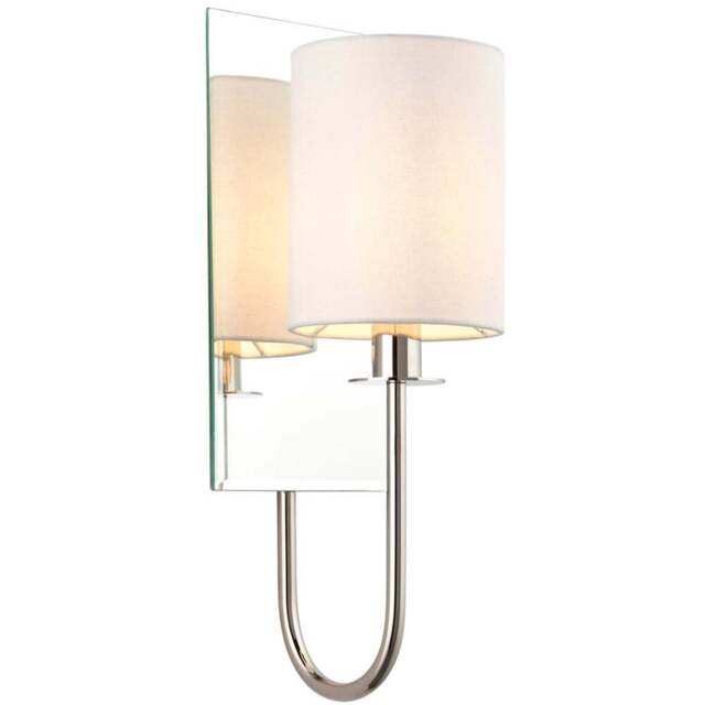 Merano Pisa Bright Nickel and White Wall Lamp - Size: 17.5 x 15 x 43cm - Wilko - image 1