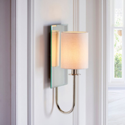 Merano Pisa Bright Nickel and White Wall Lamp - Size: 17.5 x 15 x 43cm - Wilko - thumbnail 3