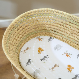 Clair de Lune Baby Jungle Dreams Moses Basket Sheet 2 Pack - Size: 0.5 x 28 x 70cm - Multi - Wilko - thumbnail 3