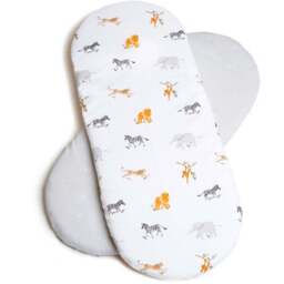 Clair de Lune Baby Jungle Dreams Moses Basket Sheet 2 Pack - Size: 0.5 x 28 x 70cm - Multi - Wilko - thumbnail 1