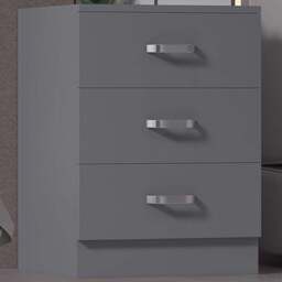 FWStyle Tunis 3 Drawer Matt Grey Chest of Drawer - Wilko - thumbnail 1