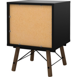 Florence Ry 2 Drawer Matt Black and Walnut Bedside Table - Furniture To Go - Wilko - thumbnail 6
