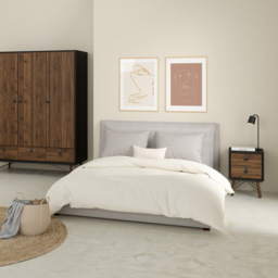 Florence Ry 2 Drawer Matt Black and Walnut Bedside Table - Furniture To Go - Wilko - thumbnail 7