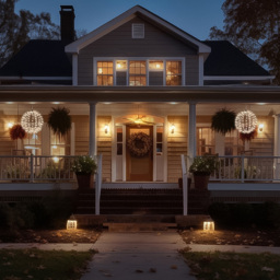 Xmas Haus LED Warm White Black Ball 30cm - Size: 30 x 30 x 30cm - Wilko