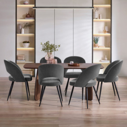 Julian Bowen Ella Set of 2 Onyx Dining Chairs - Grey - Wilko - thumbnail 7