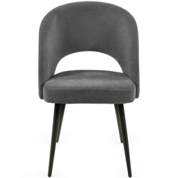 Julian Bowen Ella Set of 2 Onyx Dining Chairs - Grey - Wilko - thumbnail 4