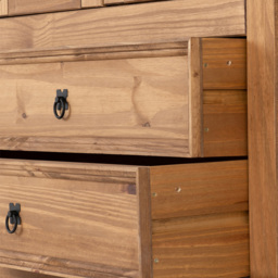 Seconique Corona 2 Door 2 Drawer Distressed Waxed Pine Display Unit - Size: 43 x 96 x 186cm - Brown - Wilko - thumbnail 7