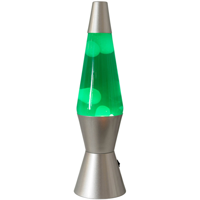 ValueLights Razzo White and Green with Silver Base Retro Lava LED Table Lamp - Size: 37.5 x 10.5 x 10.5cm - Wilko - image 1