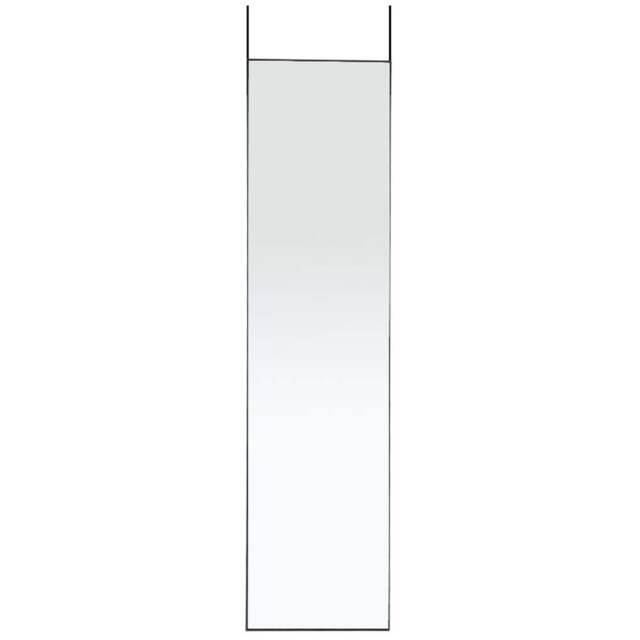 Living and Home Black Frame Over Door Full Length Mirror 37 x 147cm - Size: 147 x 37cm - Wilko - image 1