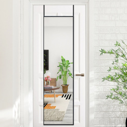 Living and Home Black Frame Over Door Full Length Mirror 37 x 147cm - Size: 147 x 37cm - Wilko - thumbnail 6