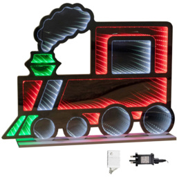 Samuel Alexander Multicolour LED Standing Train Infinity Light Christmas Decoration 60cm - Size: 47 x 60 x 13cm - Multi-Coloured - Wilko - thumbnail 3