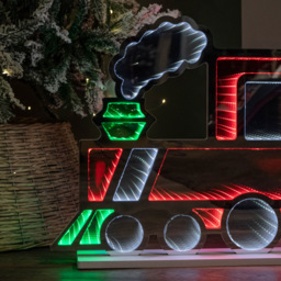Samuel Alexander Multicolour LED Standing Train Infinity Light Christmas Decoration 60cm - Size: 47 x 60 x 13cm - Multi-Coloured - Wilko - thumbnail 4
