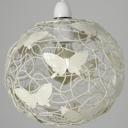 ValueLights Cream Butterfly Lattice Wire Ball Pendant Shade - Size: 20 x 22 x 22cm - Wilko - thumbnail 4