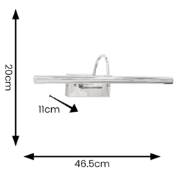 ValueLights Alana Polished Silver LED Wall Light - Size: 20 x 11 x 46.5cm - Wilko - thumbnail 5