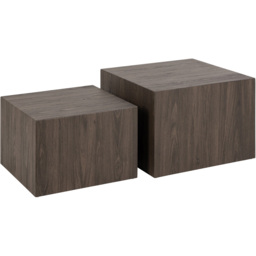Florence Dice Smoked Ash Square Coffee Table Set of 2 - Size: 40 x 58 x 58cm - Brown - Furniture To Go - Wilko - thumbnail 3