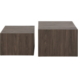 Florence Dice Smoked Ash Square Coffee Table Set of 2 - Size: 40 x 58 x 58cm - Brown - Furniture To Go - Wilko - thumbnail 4