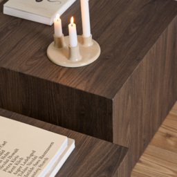 Florence Dice Smoked Ash Square Coffee Table Set of 2 - Size: 40 x 58 x 58cm - Brown - Furniture To Go - Wilko - thumbnail 7