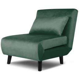 Aurora Single Seater Green Velvet Sofa Bed - Home Garden Direct - Wilko - thumbnail 3