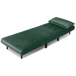 Aurora Single Seater Green Velvet Sofa Bed - Home Garden Direct - Wilko - thumbnail 7