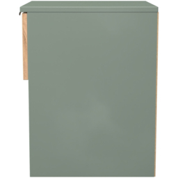 Crowndale Bora Single Drawer Single Shelf Gold Oak and Reed Green Bedside Cabinet - Wilko - thumbnail 4