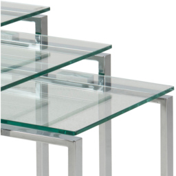 Florence Katrine Glass Top Nest of Tables Set of 3 - Silver - Furniture To Go - Wilko - thumbnail 7