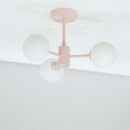 ValueLights Marlow 3 Arm Blush Pink Opaque Glass Globe LED Ceiling Light - Size: 21.5 x 40 x 40cm - Wilko - thumbnail 4