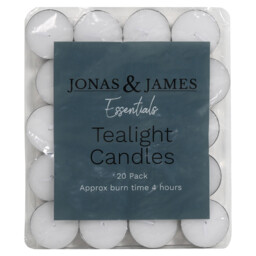 Jonas & James Essentials White Tealight Candle 20 Pack - Size: 15 x 23 x 1cm - Wilko - thumbnail 1