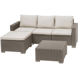 Keter California 4 Seater Cappuccino Chaise Longue Set - Brown - Wilko - thumbnail 3