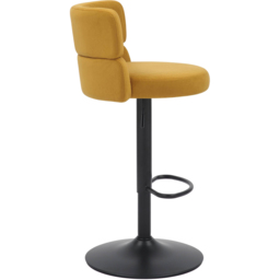 Mason Set of 2 Brushed Velvet Mustard and Black Bar Stool - Shankar - Wilko - thumbnail 5