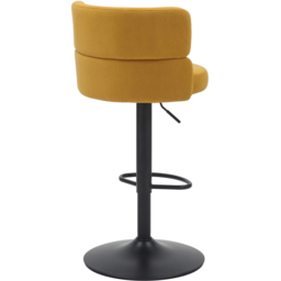 Mason Set of 2 Brushed Velvet Mustard and Black Bar Stool - Shankar - Wilko - thumbnail 6